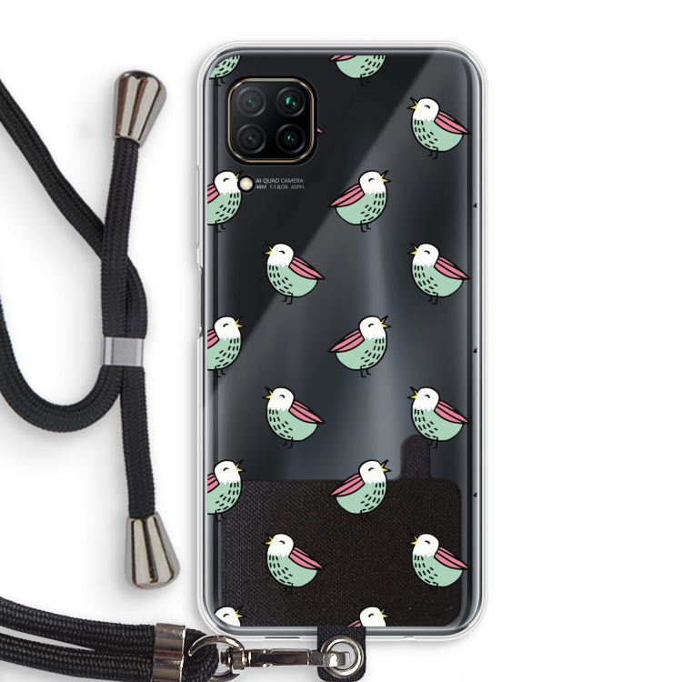 Vogeltjes: Huawei P40 Lite Transparant Hoesje met koord