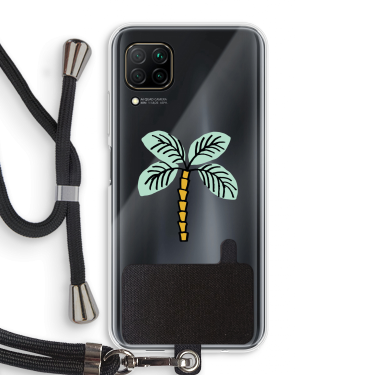 Palmboom: Huawei P40 Lite Transparant Hoesje met koord