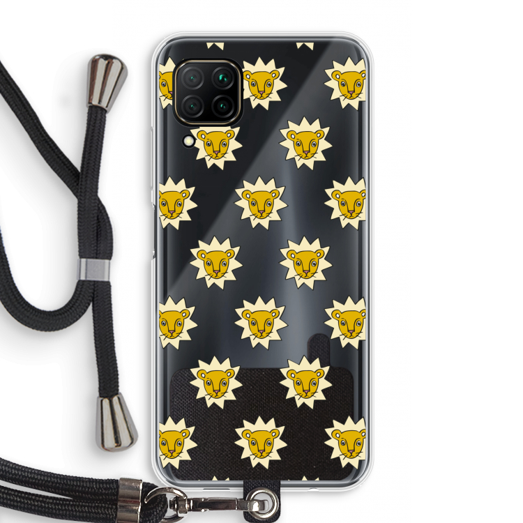 Leeuwenkoppen: Huawei P40 Lite Transparant Hoesje met koord