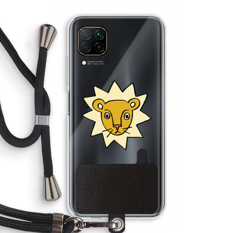 Kleine leeuw: Huawei P40 Lite Transparant Hoesje met koord