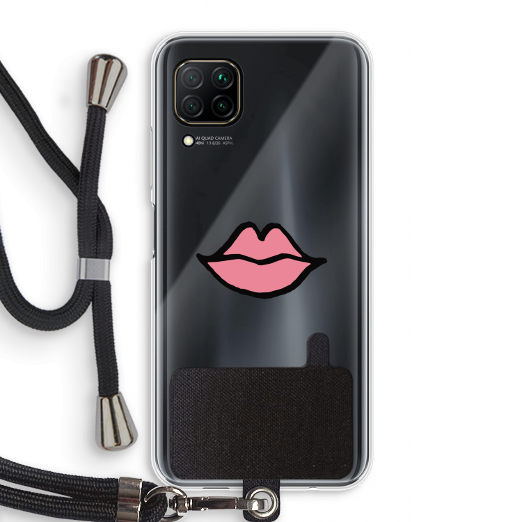 Kusje: Huawei P40 Lite Transparant Hoesje met koord