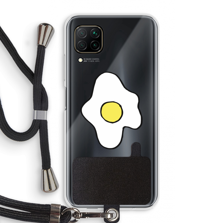 Spiegelei: Huawei P40 Lite Transparant Hoesje met koord