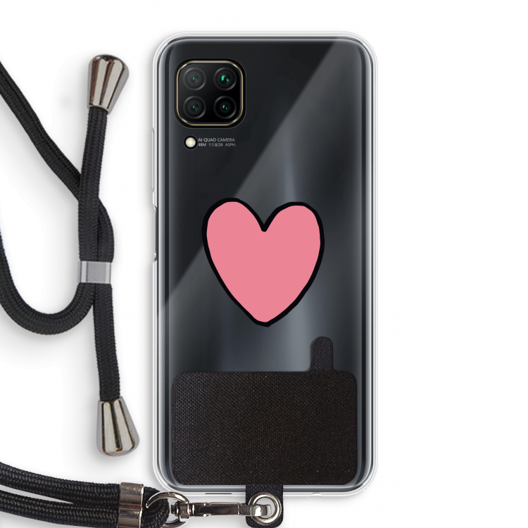 Hartje: Huawei P40 Lite Transparant Hoesje met koord