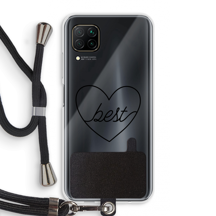 Best heart black: Huawei P40 Lite Transparant Hoesje met koord