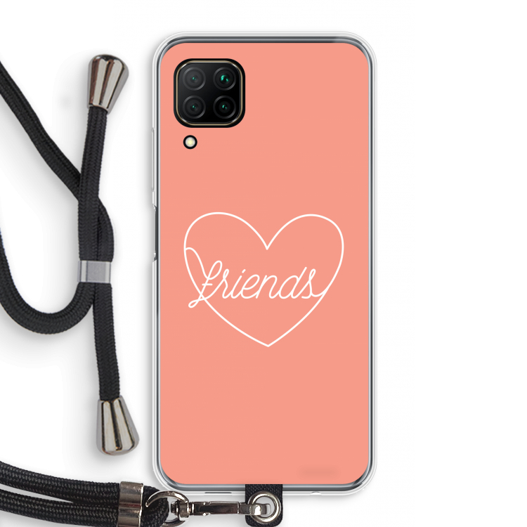 Friends heart: Huawei P40 Lite Transparant Hoesje met koord