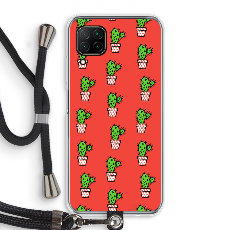 Mini cactus: Huawei P40 Lite Transparant Hoesje met koord