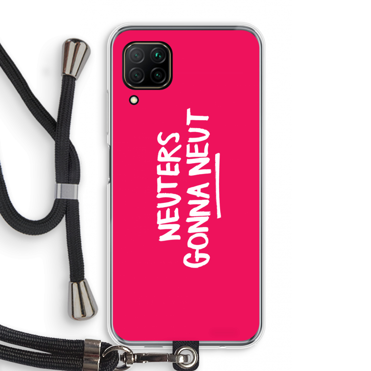 Neuters (roze): Huawei P40 Lite Transparant Hoesje met koord