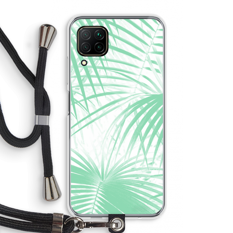 Palmbladeren: Huawei P40 Lite Transparant Hoesje met koord