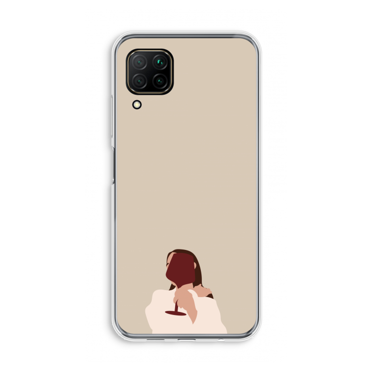 I drink wine: Huawei P40 Lite Transparant Hoesje