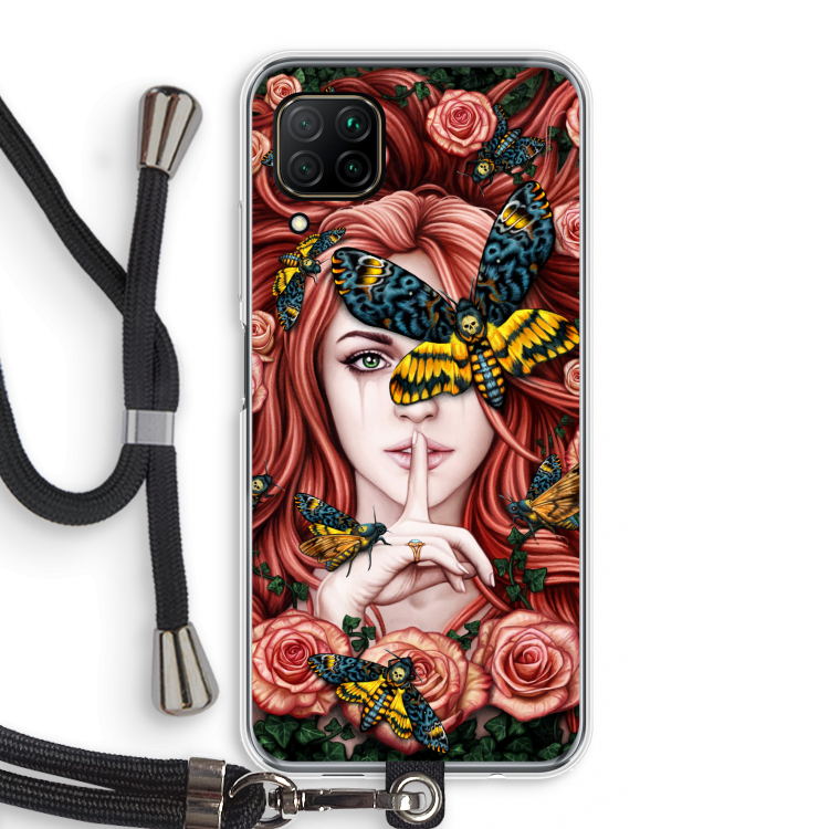 Lady Moth: Huawei P40 Lite Transparant Hoesje met koord