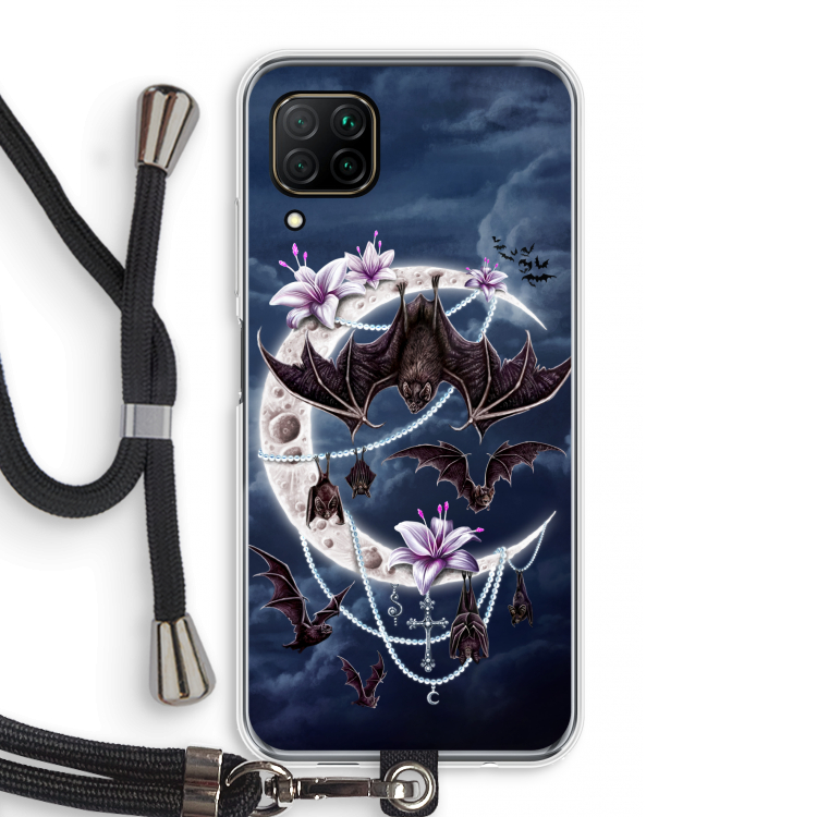 Vleermuizen Maan: Huawei P40 Lite Transparant Hoesje met koord