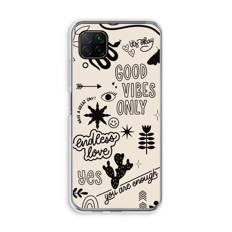 Good vibes: Huawei P40 Lite Transparant Hoesje