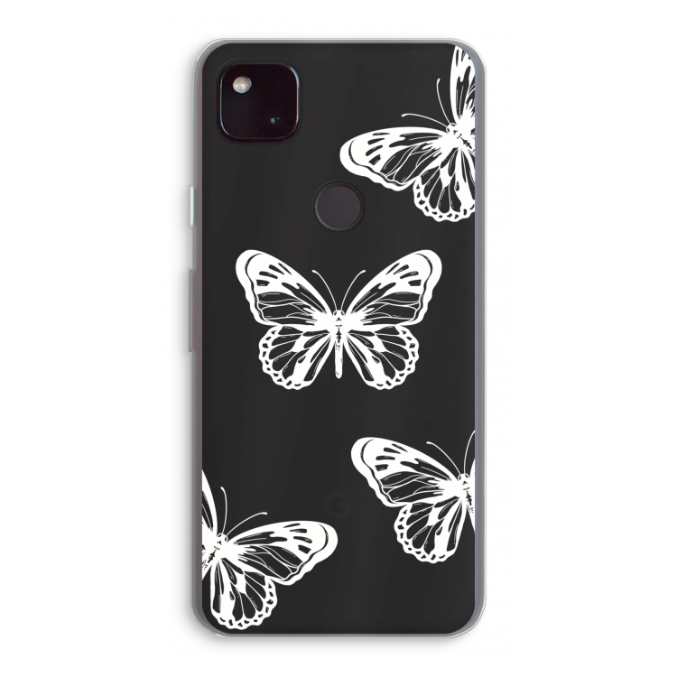 White butterfly: Google Pixel 4a 5G Transparant Hoesje