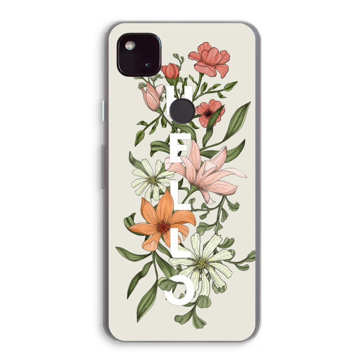 Hello bloemen: Google Pixel 4a 5G Transparant Hoesje