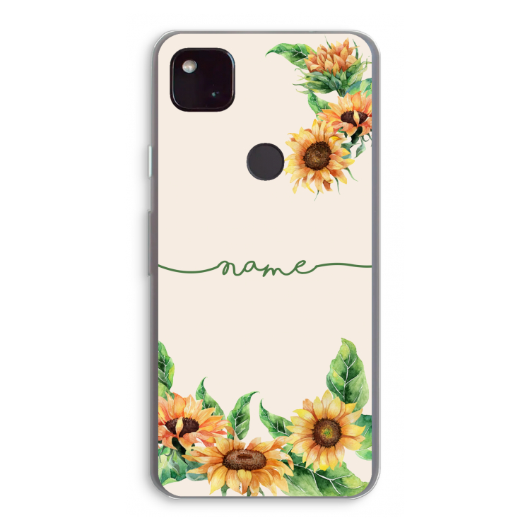 Zonnebloemen: Google Pixel 4a 5G Transparant Hoesje