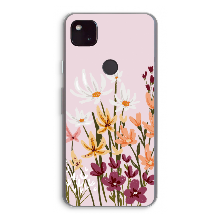 Painted wildflowers: Google Pixel 4a 5G Transparant Hoesje