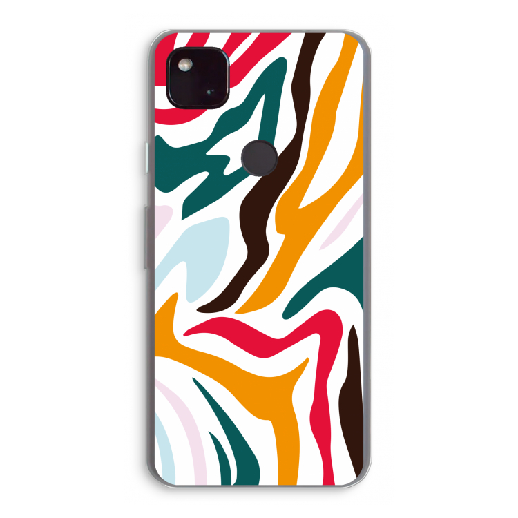 Colored Zebra: Google Pixel 4a 5G Transparant Hoesje