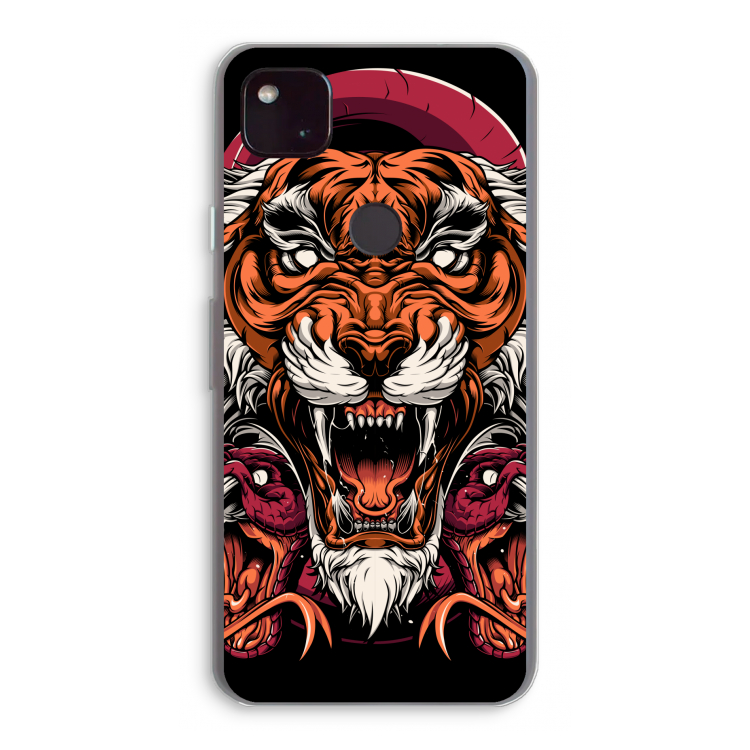 Tiger and Rattlesnakes: Google Pixel 4a 5G Transparant Hoesje