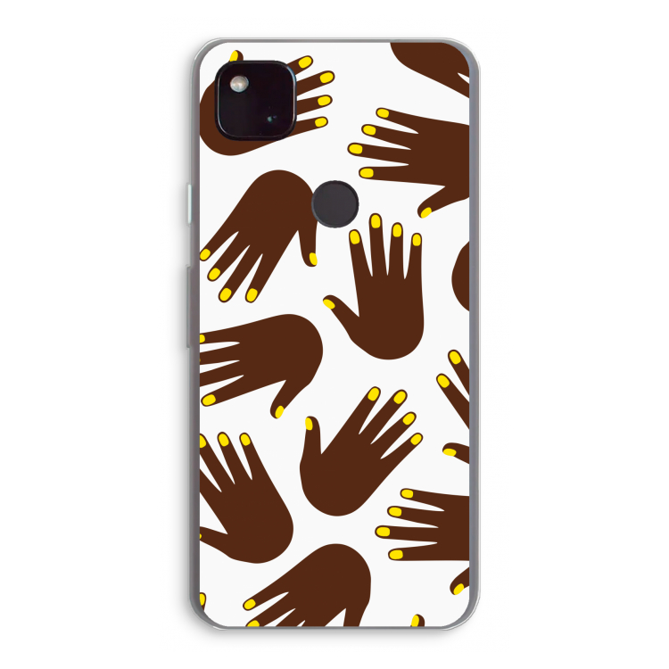 Hands dark: Google Pixel 4a 5G Transparant Hoesje