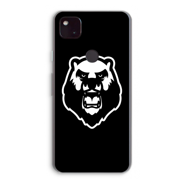 Angry Bear (black): Google Pixel 4a 5G Transparant Hoesje