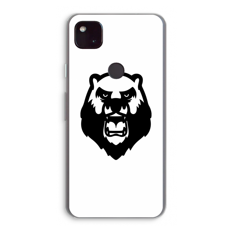 Angry Bear (white): Google Pixel 4a 5G Transparant Hoesje