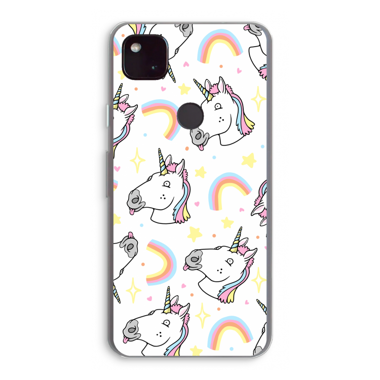 Rainbow Unicorn: Google Pixel 4a 5G Transparant Hoesje