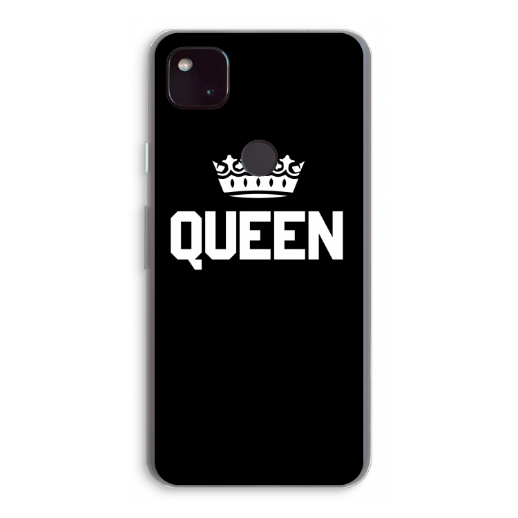 Queen zwart: Google Pixel 4a 5G Transparant Hoesje