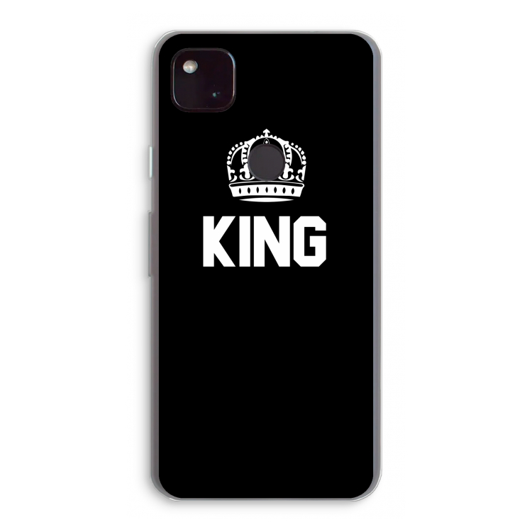 King zwart: Google Pixel 4a 5G Transparant Hoesje