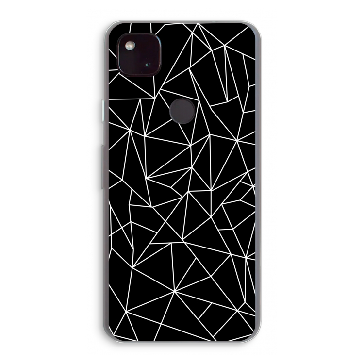 Geometrische lijnen wit: Google Pixel 4a 5G Transparant Hoesje