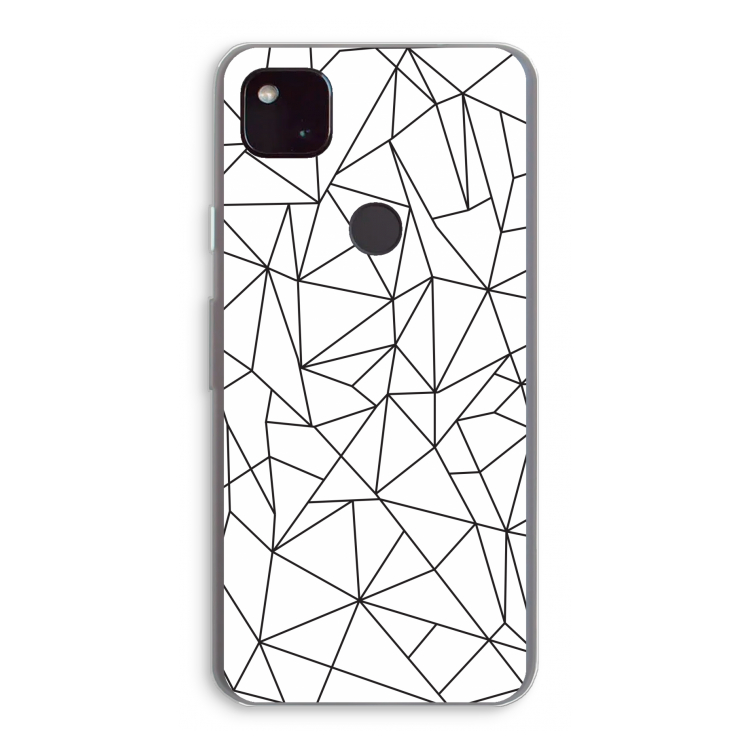 Geometrische lijnen zwart: Google Pixel 4a 5G Transparant Hoesje