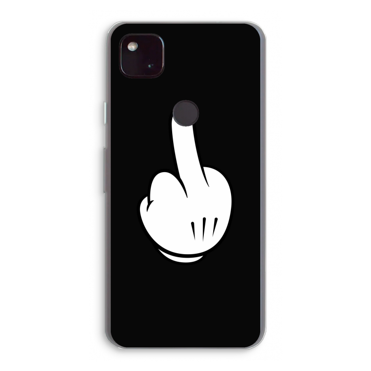 Middle finger black: Google Pixel 4a 5G Transparant Hoesje