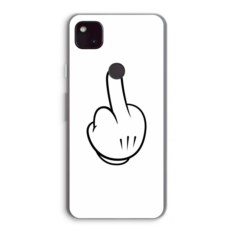 Middle finger white: Google Pixel 4a 5G Transparant Hoesje