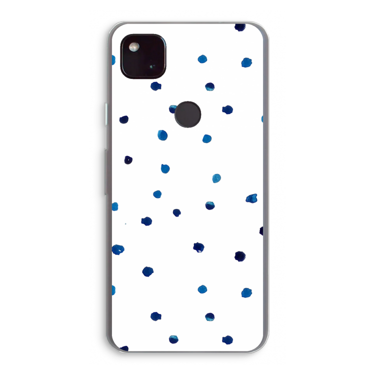 Blauwe stippen: Google Pixel 4a 5G Transparant Hoesje