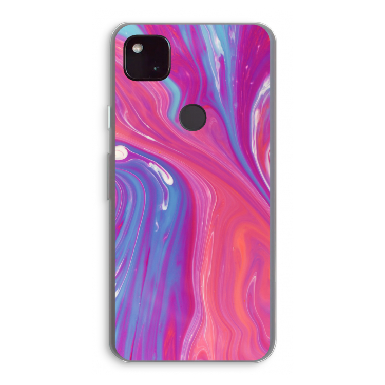 Paarse stroom: Google Pixel 4a 5G Transparant Hoesje