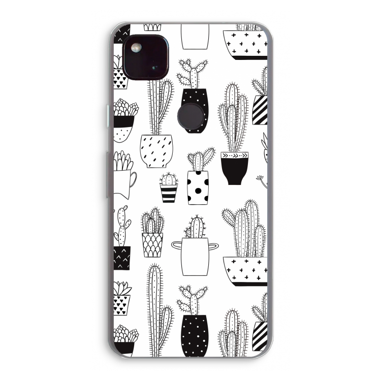 Cactusmotief: Google Pixel 4a 5G Transparant Hoesje
