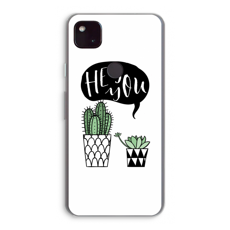 Hey you cactus: Google Pixel 4a 5G Transparant Hoesje