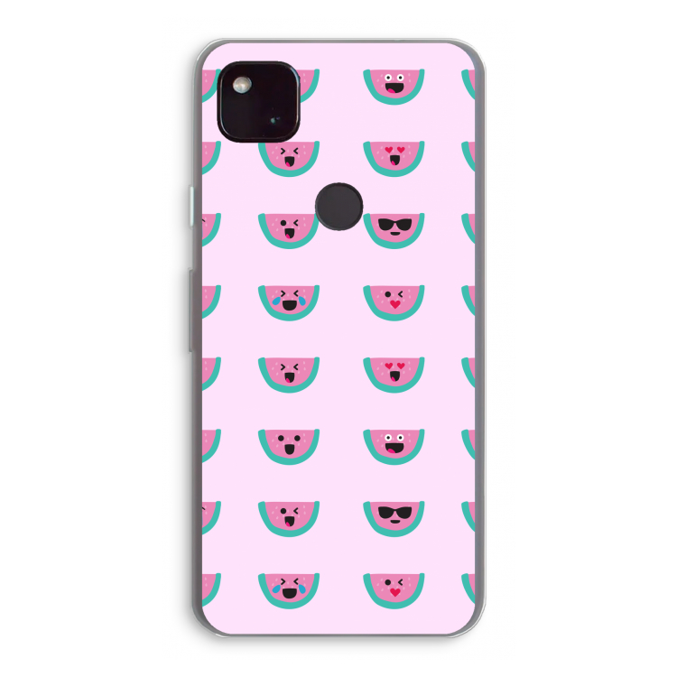 Smiley watermeloenprint: Google Pixel 4a 5G Transparant Hoesje