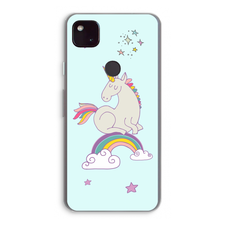 Regenboog eenhoorn: Google Pixel 4a 5G Transparant Hoesje