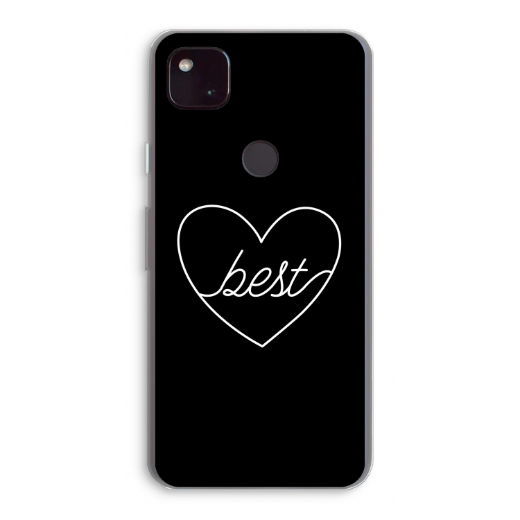 Best heart black: Google Pixel 4a 5G Transparant Hoesje