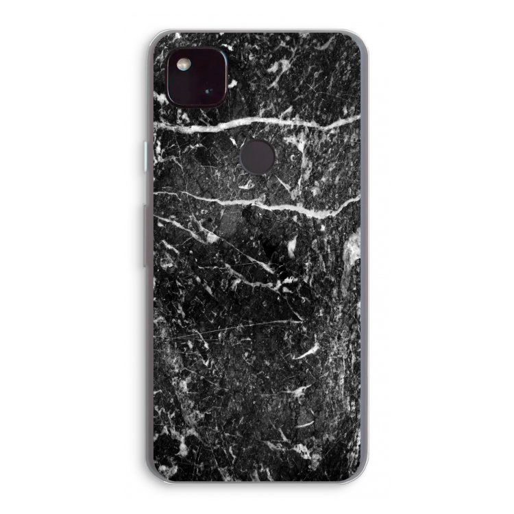 Zwart marmer: Google Pixel 4a 5G Transparant Hoesje