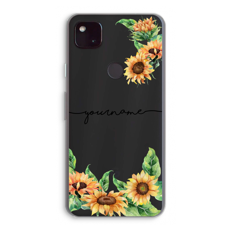 Zonnebloemen: Google Pixel 4a 5G Transparant Hoesje