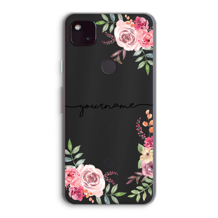 Rozen: Google Pixel 4a 5G Transparant Hoesje