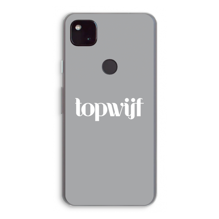 Topwijf Grijs Wit: Google Pixel 4a 5G Transparant Hoesje