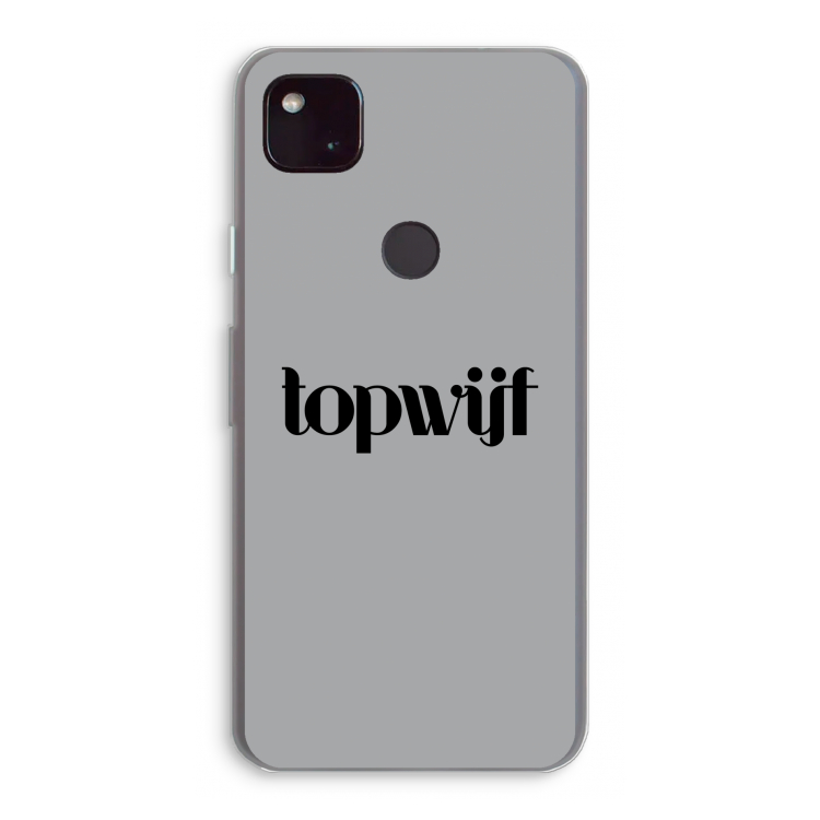 Topwijf Grijs Zwart: Google Pixel 4a 5G Transparant Hoesje