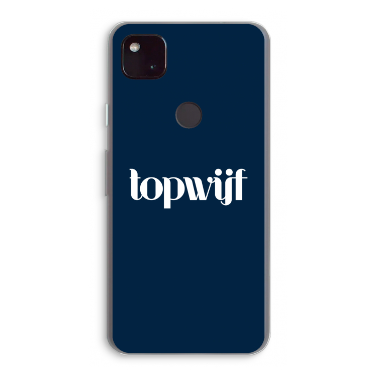 Topwijf Navy: Google Pixel 4a 5G Transparant Hoesje