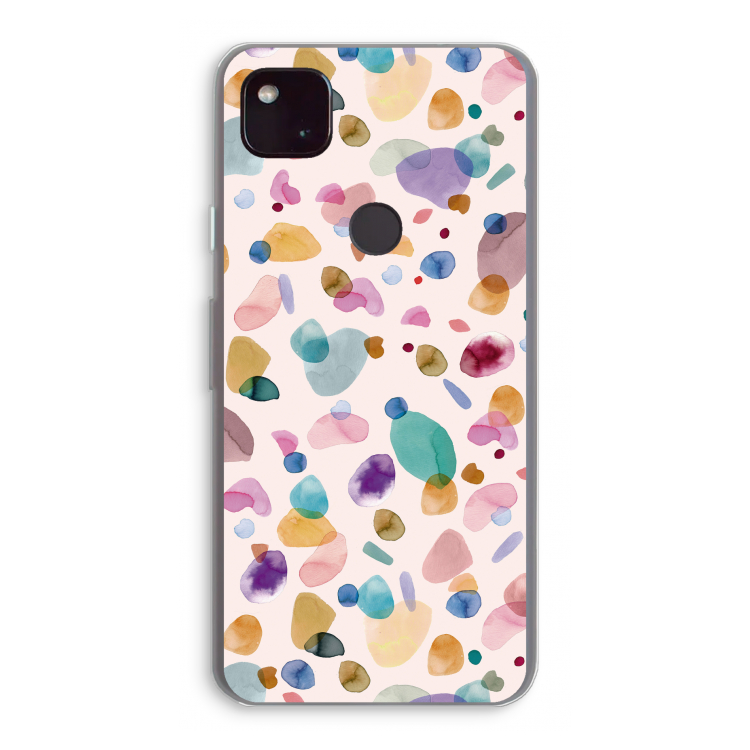 Terrazzo Memphis Pink: Google Pixel 4a 5G Transparant Hoesje