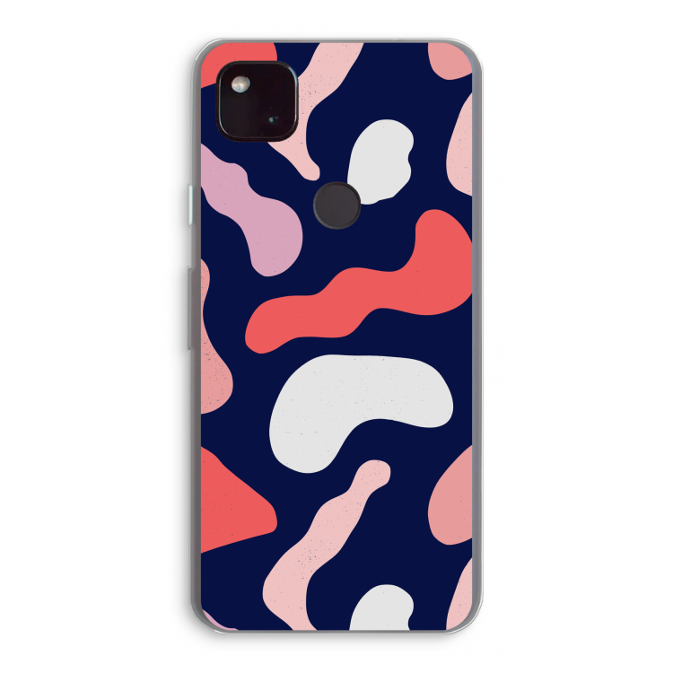 Memphis Shapes Pink: Google Pixel 4a 5G Transparant Hoesje