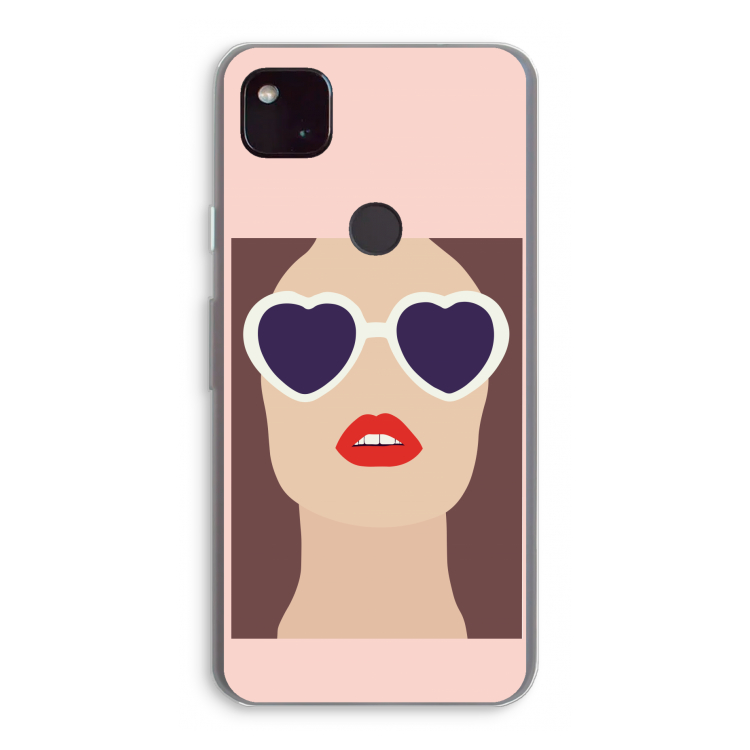 Red lips: Google Pixel 4a 5G Transparant Hoesje