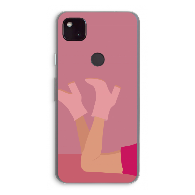 Pink boots: Google Pixel 4a 5G Transparant Hoesje