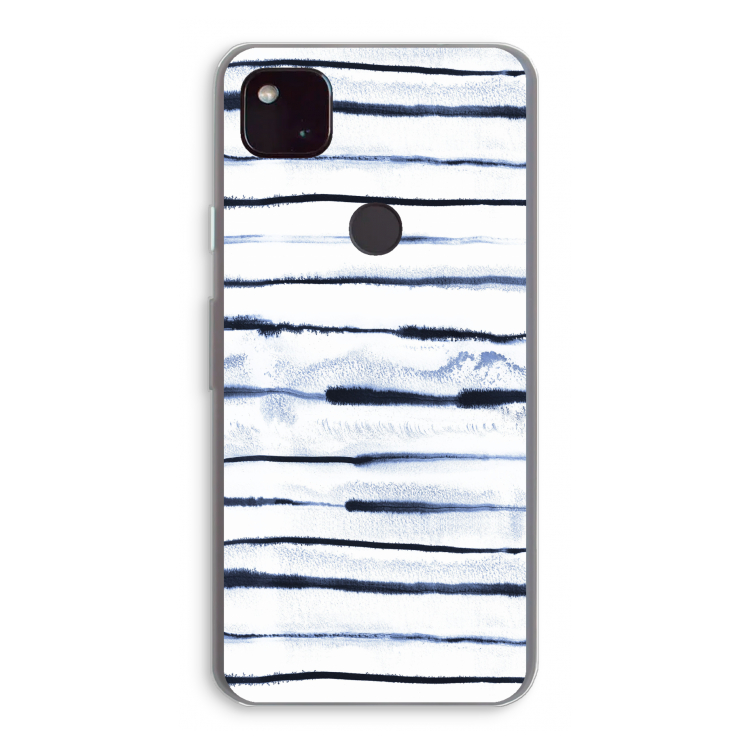 Ink Stripes: Google Pixel 4a 5G Transparant Hoesje